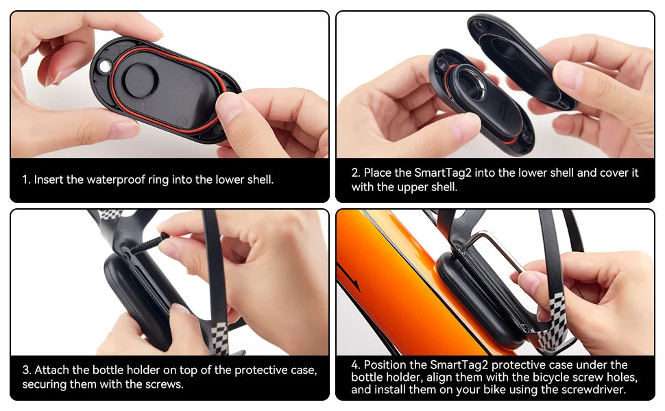 Samsung SmartTag2 Bike Holder — Hidden GPS Tracker Case for Galaxy SmartTag 2, Fits Under Bottle Cage