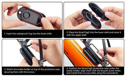 Samsung SmartTag2 Bike Holder — Hidden GPS Tracker Case for Galaxy SmartTag 2, Fits Under Bottle Cage