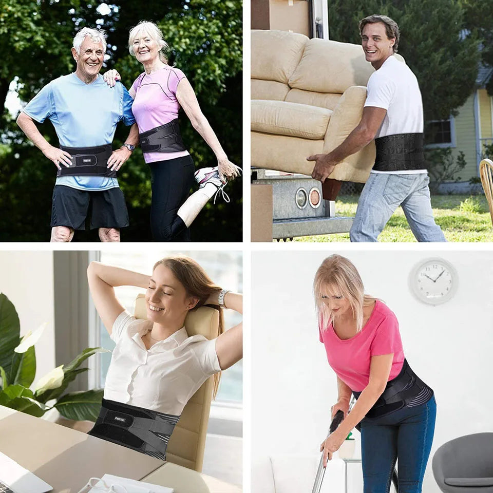 AOLIKES Lower Back Brace with 6 Stays – Anti-Skid Orthopedic Lumbar Support Belt, Breathable Waist Support for Gym & Pain Relief