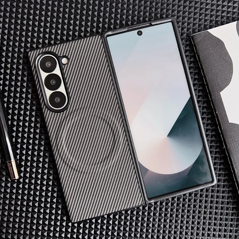 Luxury Carbon Fiber Magnetic Wireless Charging Case for Samsung Galaxy Z Fold 6/5/4/3 – MagSafe Compatible Bumper Cover