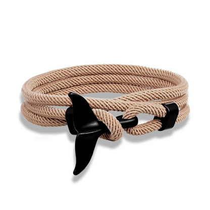 Whale Tail Anchor Bracelet - Adjustable Ocean Style Rope Couple Friendship Jewelry
