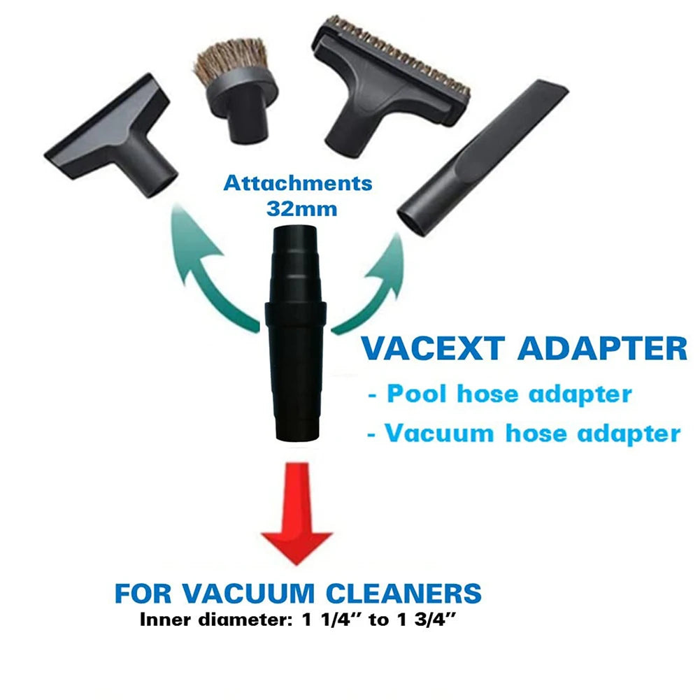 4pcs Vacuum Attachment Adapter Kit – 1 1/2 Inch to 1 1/4 Inch Pool Hose Converter for Vacext's Vacuum Hose