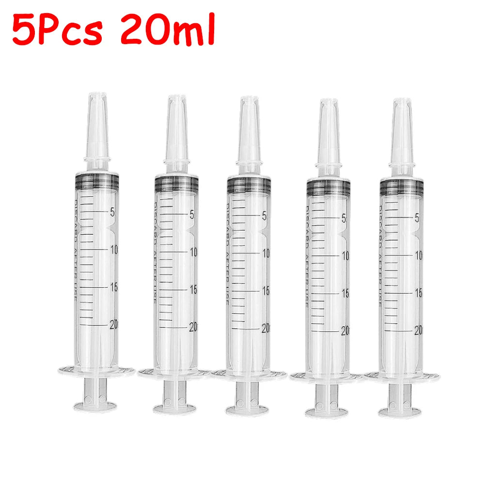 Plastic Measuring Syringe - 20ml, 60ml, and 100ml Needle-Free Liquid, Nutrient, Oil, and Pet Feeding Tool