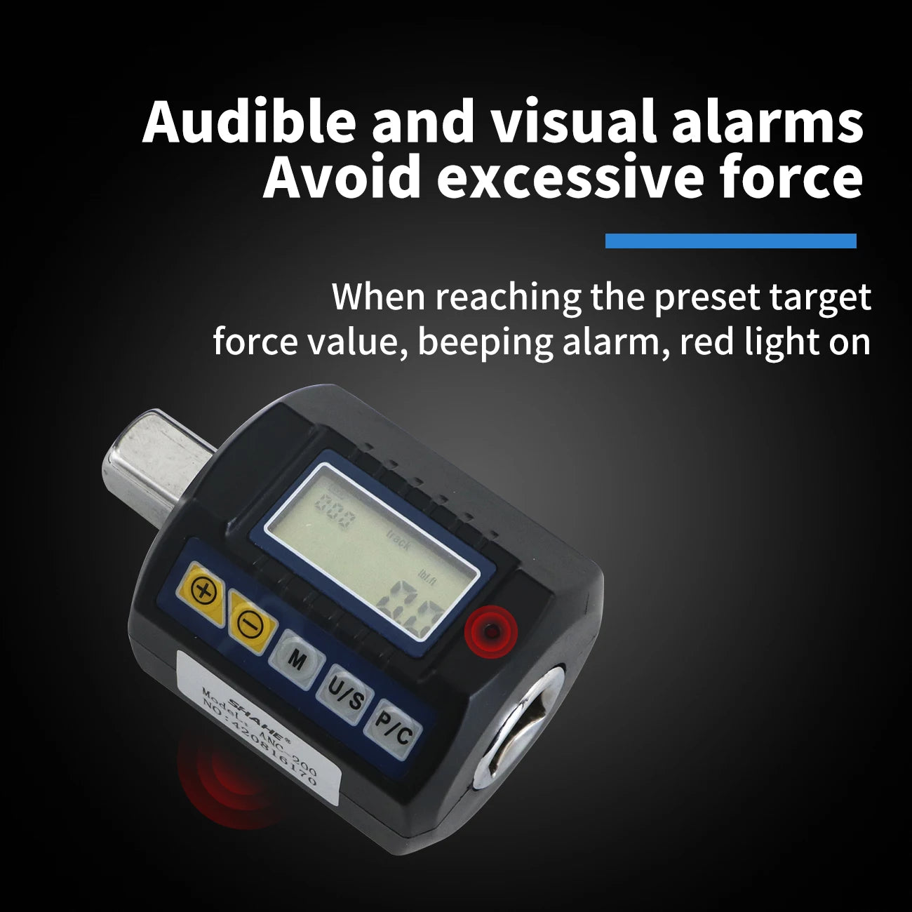 SHAHE Digital Torque Adapter 1/2" Drive with 3/8" & 1/4" Adapters - Electronic Torque Wrench for Car & Bike Repair