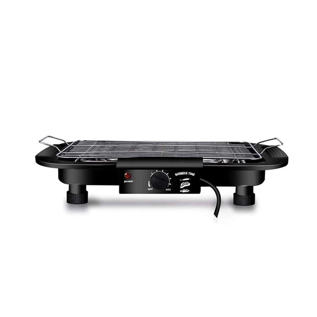 Electric Indoor Smokeless BBQ Pan — Versatile & Durable Grill for Cooking, Black, US Plug