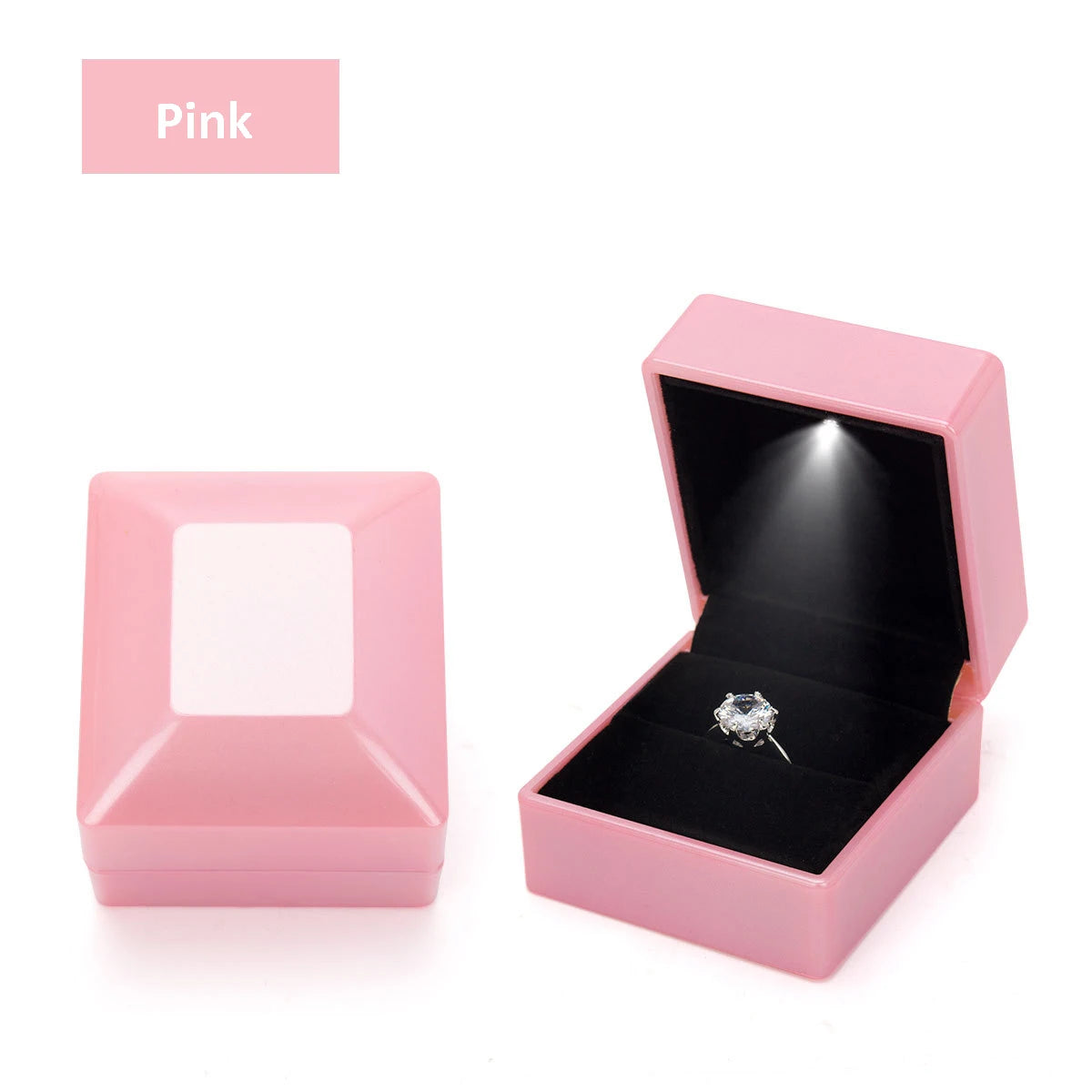 LED Light Ring Box – Red Wine Jewelry Gift Box for Proposal, Engagement & Wedding | Valentine's Day Anniversary