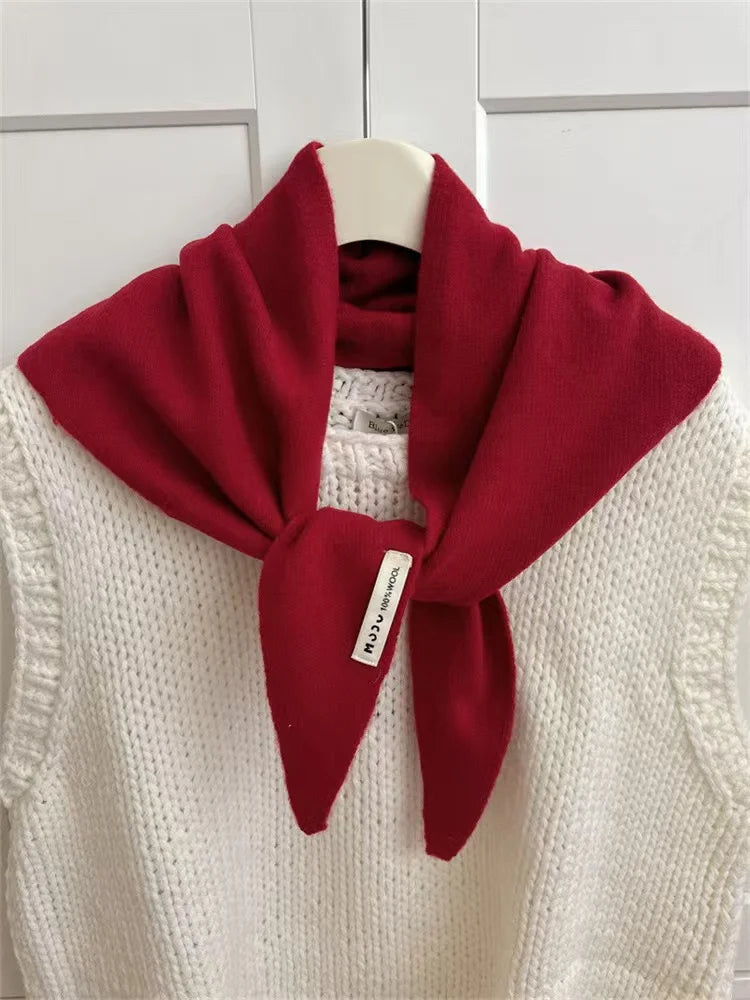 Women’s Wool Triangle Scarf – Multi-Functional Knitted Headscarf