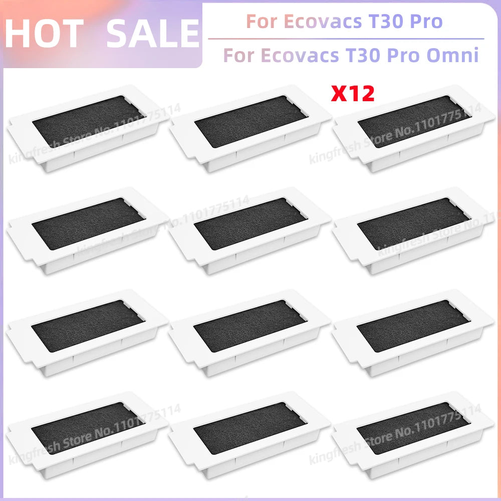 Replacement Parts for Ecovacs T30 Pro Omni & YEEDI M12 Ultra Plus – Main Roller, Side Brush, Filter, Dust Bag, Mop Cloth
