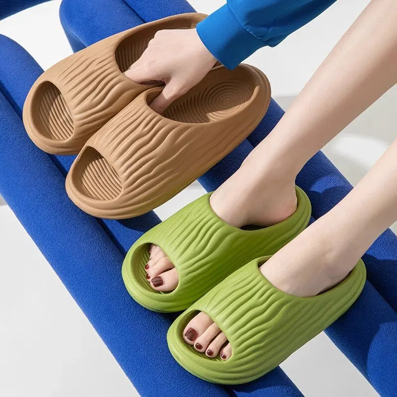 Women's Super Soft Eva Thick Platform Slides: Minimalist & Comfortable Indoor Bathroom Non-Slip Slippers