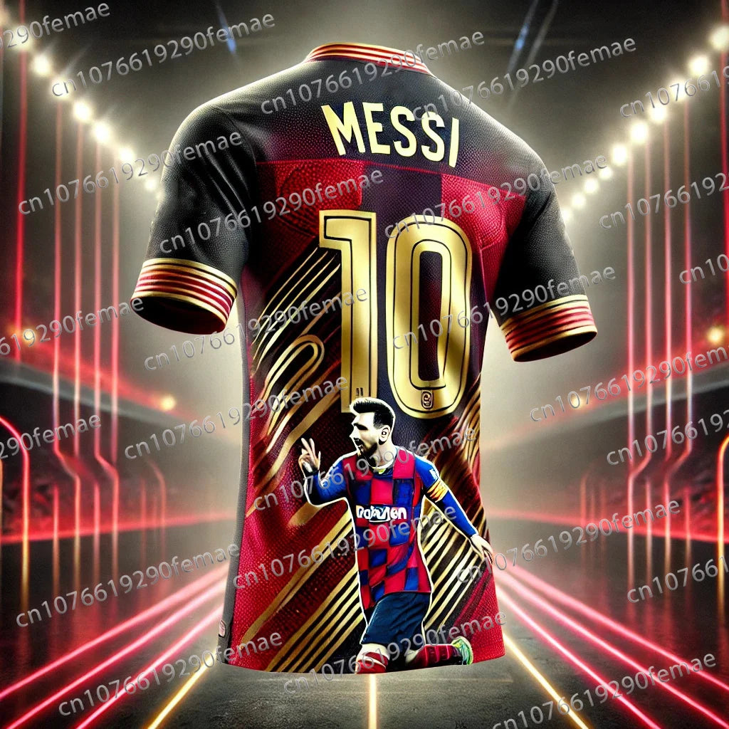Classic Messi #10 Men's Football Jersey – Breathable, Sweat-Wicking T-shirt for Matches & Training