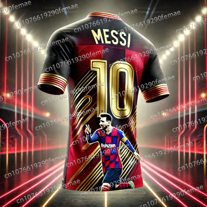 Classic Messi #10 Men's Football Jersey – Breathable, Sweat-Wicking T-shirt for Matches & Training