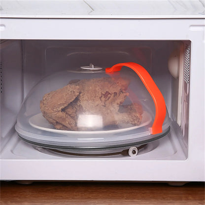 Microwave Food Cover Plate with Vents — Heat-Resistant Splatter Protector Lid, Thickened Clear Anti-Splash Cover for Kitchen Use