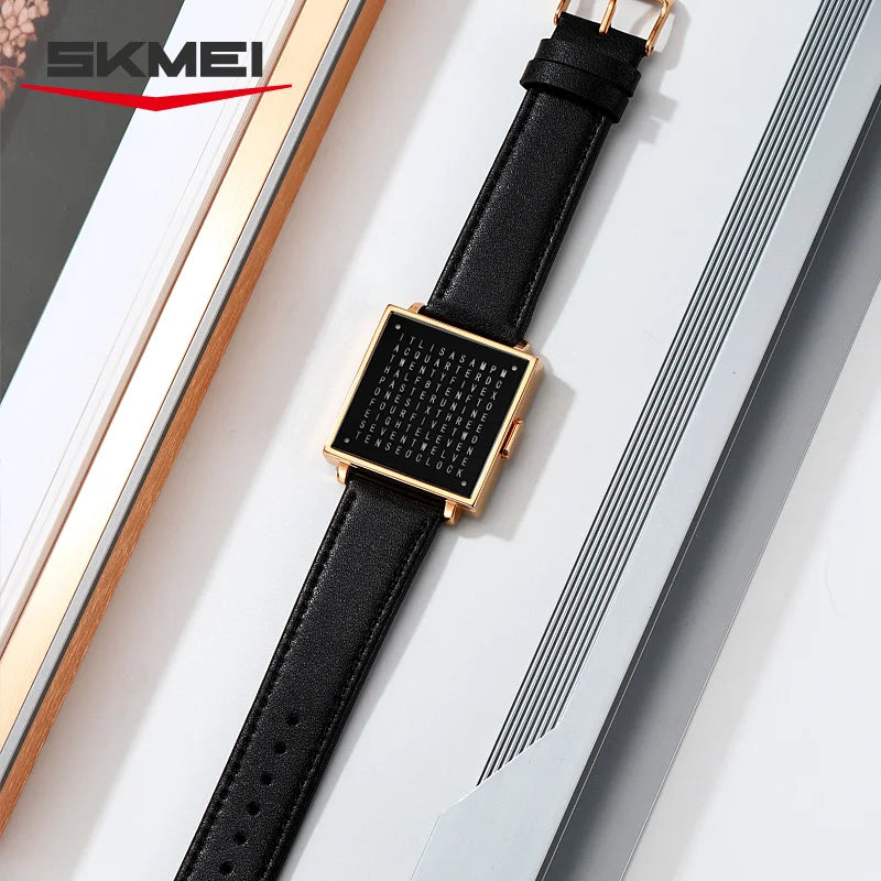 SKMEI 2388 Luxury Digital LED Watch for Men – Waterproof, Date Display, Leather Strap Wristwatch