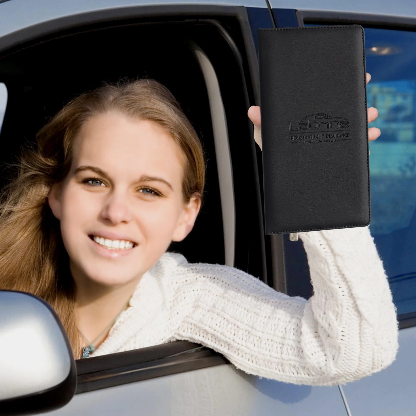 Men & Women Car Registration & Insurance Card Holder – PU Leather License Holder for Driver's License