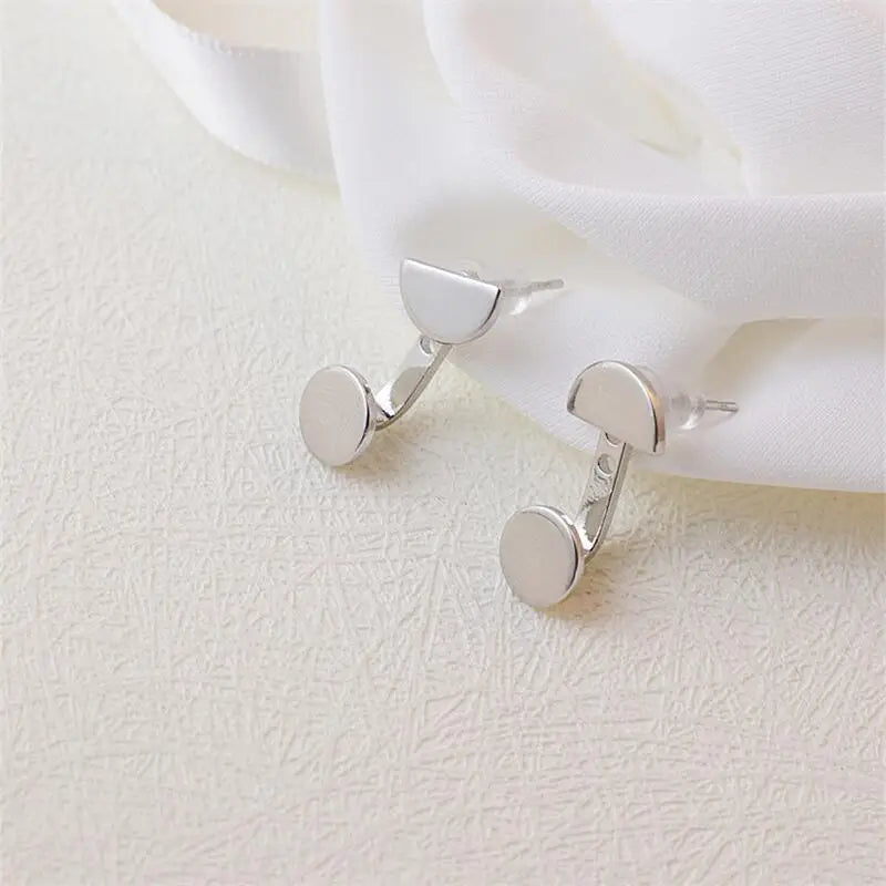 Metal Geometric Circle Pendant Ear Jackets – Open Design Earrings for Women, Daily Wear, Party & Wedding Accessories 2024