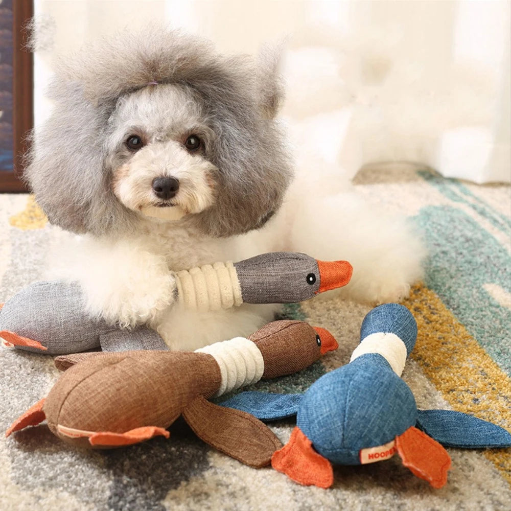 New Dog Toy with Wild Goose Sounds – Teeth Cleaning Chew Toy for Puppies, Training & Household Pet Accessories