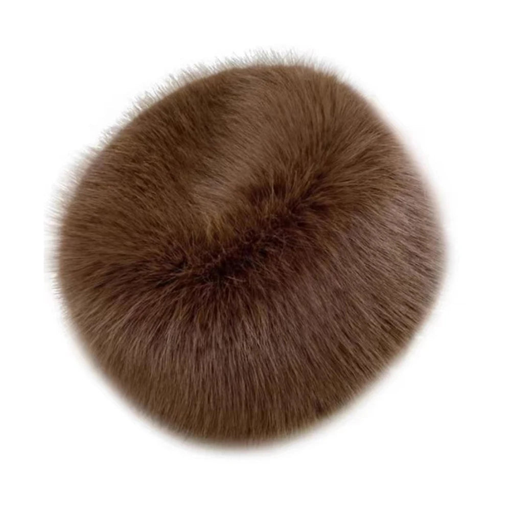 Women’s Winter Fluffy Fur Hat – Thick Warm Faux Fur Ski Cap, Russian Mink Fisherman Style, Windproof