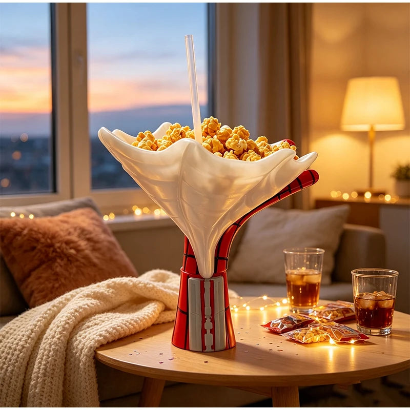 3D Spider Popcorn Bucket - Creative Multifunctional Snack Cup & Desktop Decor