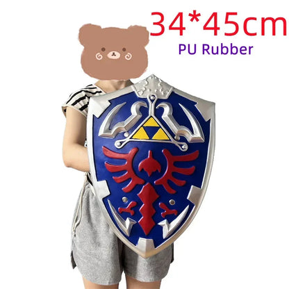 1:1 Breath of the Wild Link Shield – PU Rubber Cosplay Weapon Toy & Halloween Prop