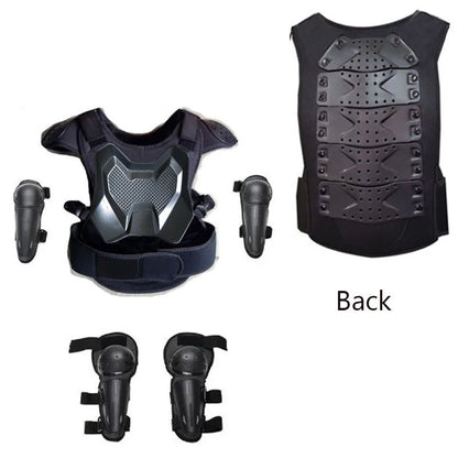 Kids Motocross Body Armor Vest – Chest, Spine & Knee Protection Gear for Boys & Girls (Height 0.85–1.7m)