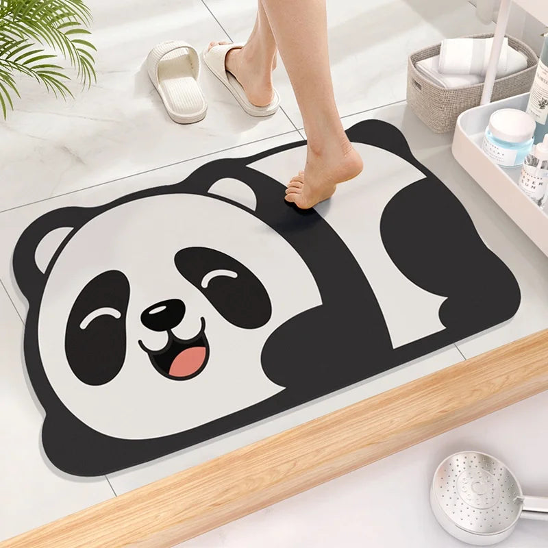 Cute Diatom Super Absorbent Bathroom Mat – Cartoon Non-Slip Mud Toilet Pad, Quick-Drying Floor Mat