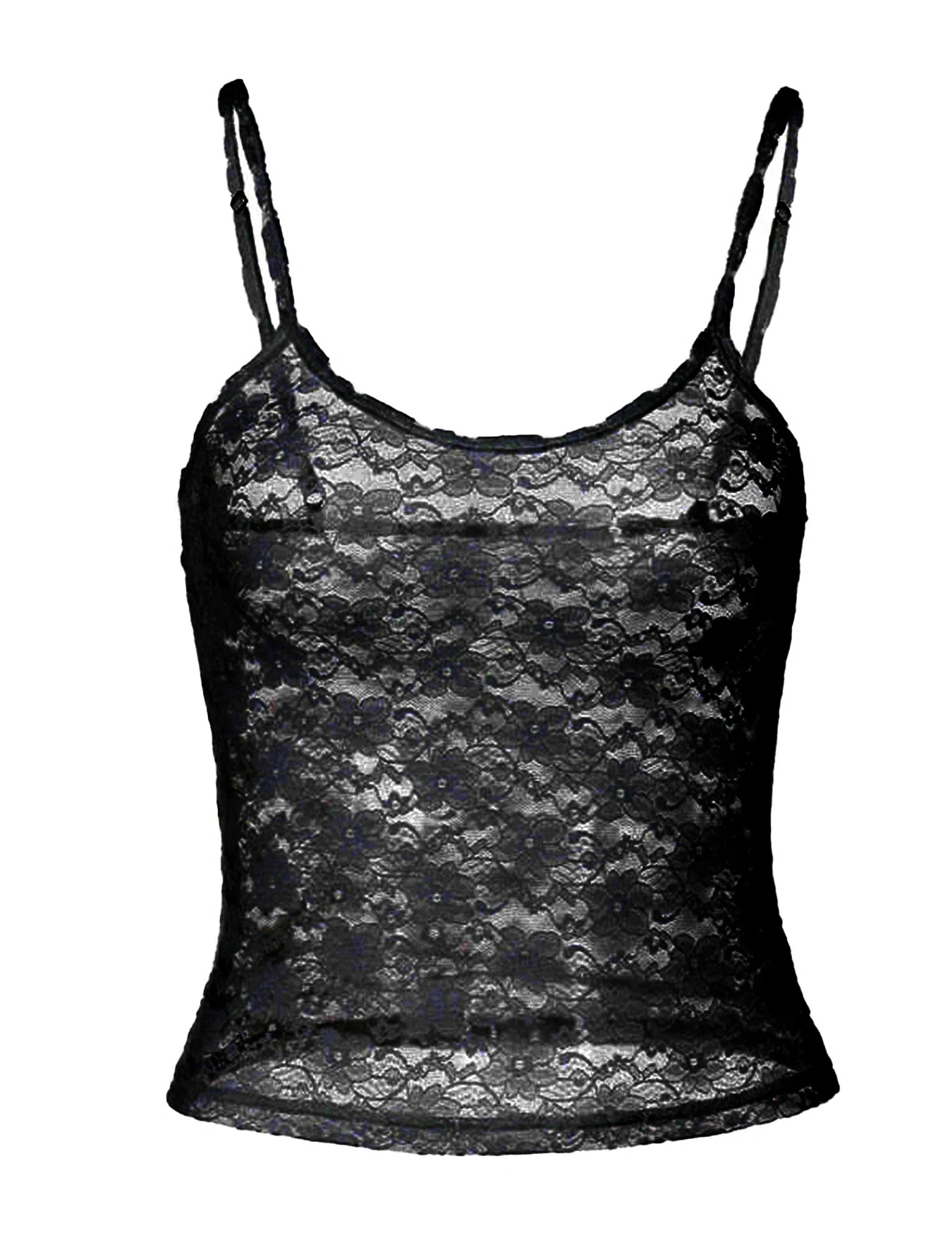 Women’s Sexy Lace Halter Vest Top – Slim Fit Black See-Through Summer Camisole, Elegant Party & Streetwear Fashion Tank Top