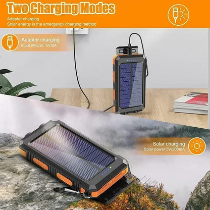 ONEPLUS 50000mAh Solar Power Bank – Portable External Battery Charger with LED Light for iPhone & Samsung