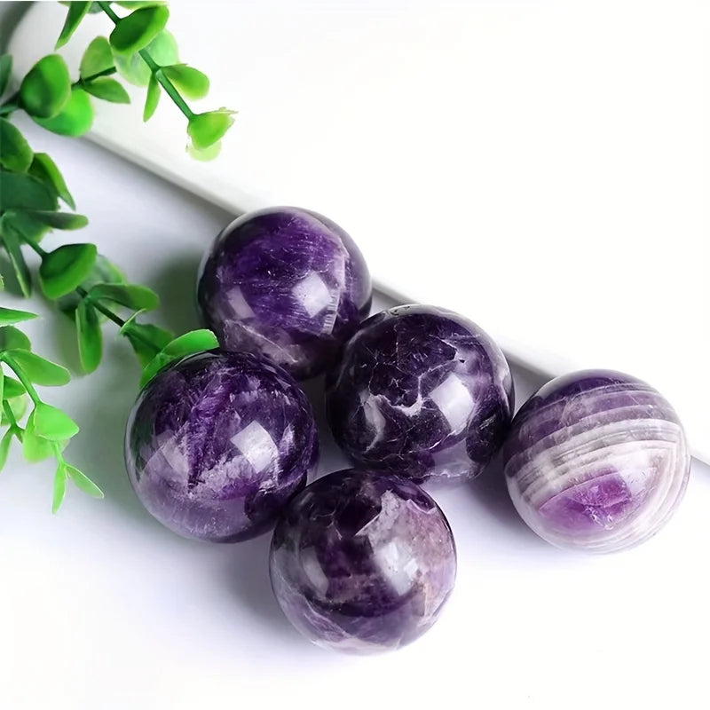 5PCS Natural Amethyst Healing Crystal Gems – Energy Stones for Yoga & Home Decor
