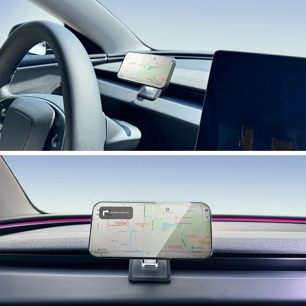 Tesla Model 3 Highland 2024 & Model Y 2025 Magnetic Phone Mount - Anti-Shake Vibration-Resistant Car Holder Stand