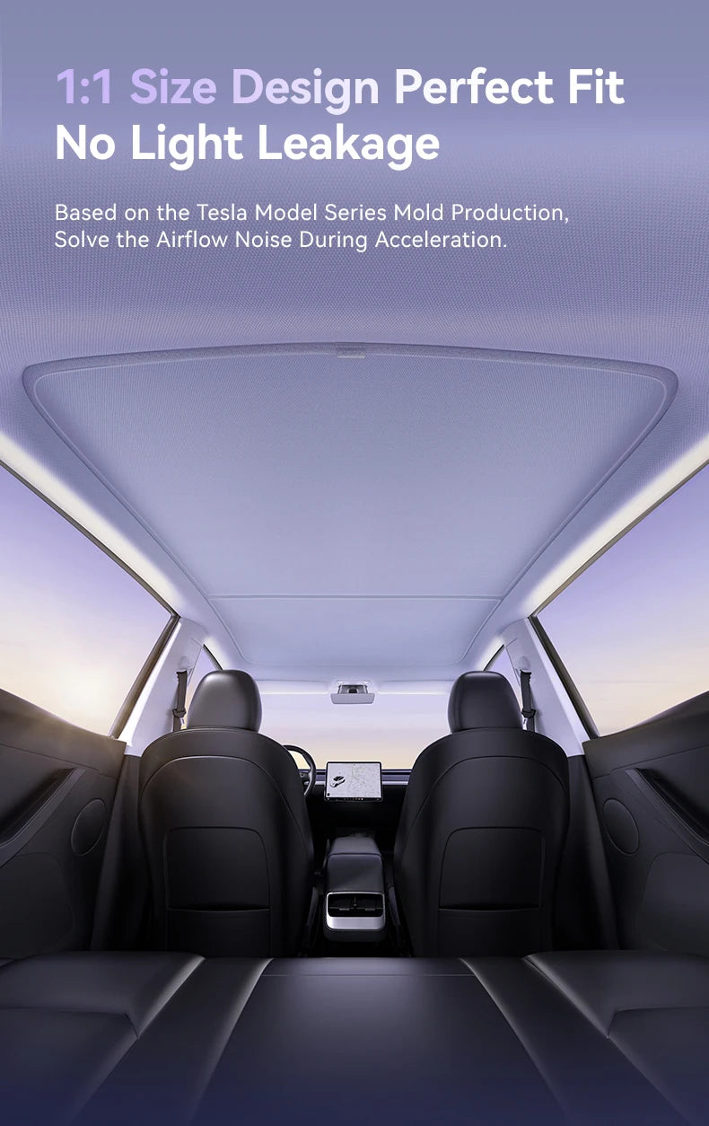 YZ Magnetic Suction Clip Sun Shades for Tesla Model 3/Y Highland 2021-2025 – Front & Rear Glass Roof Sunroof Skylight Sunshade