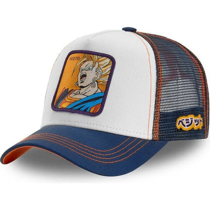Dragon Ball Son Goku Embroidered Cap - Adjustable Hip Hop Trucker Mesh Sun Visor Hat for Men & Travel