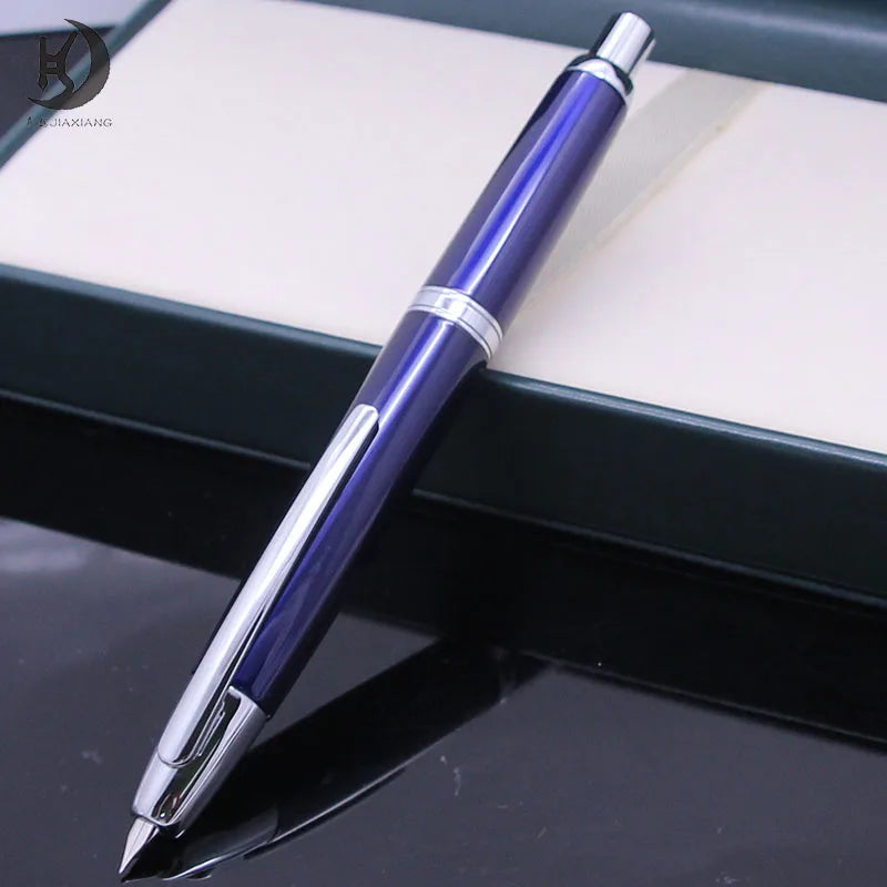 Jinhao 10 Metal Fountain Pen – Press-Out Nib, Retractable Fine Nib with Ink Converter