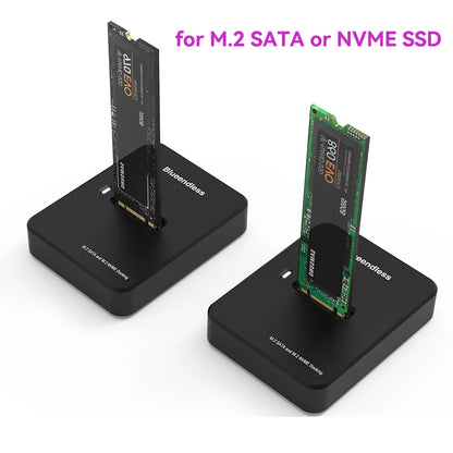 Blueendless External SSD Hard Disk NVME Enclosure – 10G Online Reading/Writing Speed, M.2 NVME SD Docking Station Case