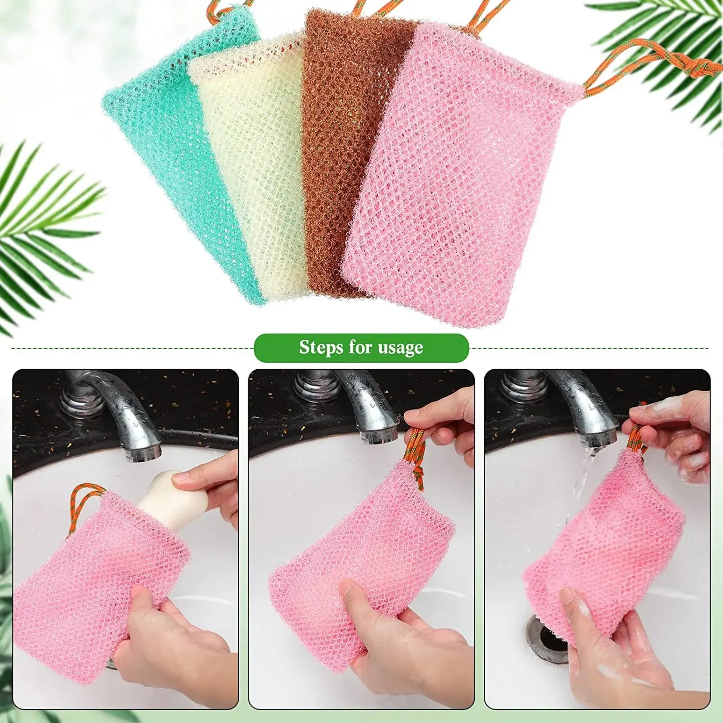 Thicken Nylon Soap Saver Bag Pouch for Plentiful Bubble Foam - Exfoliating Soap Mesh Bags for Shower Soaps Holder Pocket