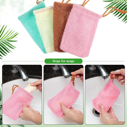 Thicken Nylon Soap Saver Bag Pouch for Plentiful Bubble Foam - Exfoliating Soap Mesh Bags for Shower Soaps Holder Pocket