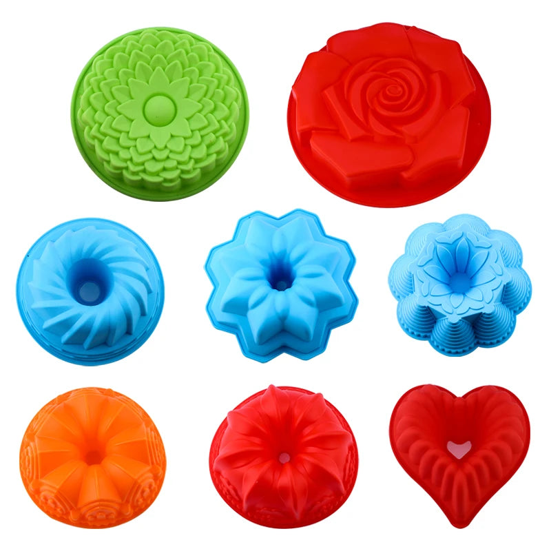 Random Color 3D Shape Silicone Pastry Cake Mold - DIY Baking Dessert Mousse - Cake Baking Tools - Art Cake Baking Tray