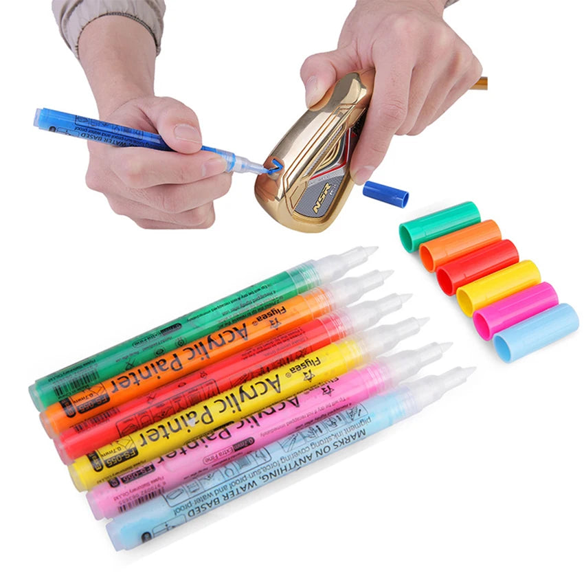 New Golf Club Color Changing Pen – Waterproof Acrylic Ink with Sunscreen & Covering Power, 12 Colors Gift for Golfers
