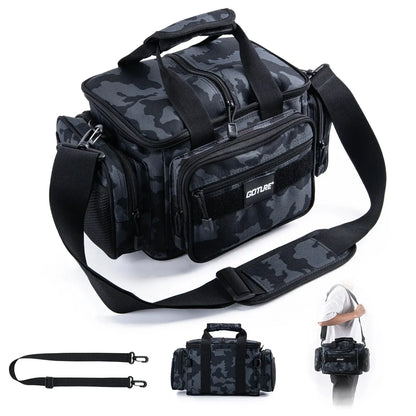 Goture Fishing Tackle Shoulder Bag – 38x23x19cm High Capacity 600D Oxford Cloth Outdoor Cycling & Camping Backpack