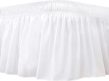 Ruffled Microfiber Bed Skirt – Wrinkle-Free Easy Care Bedding with Drop Length – White, Black & Grey Dorm Room Bed Skirt for Stylish Bedroom Decor