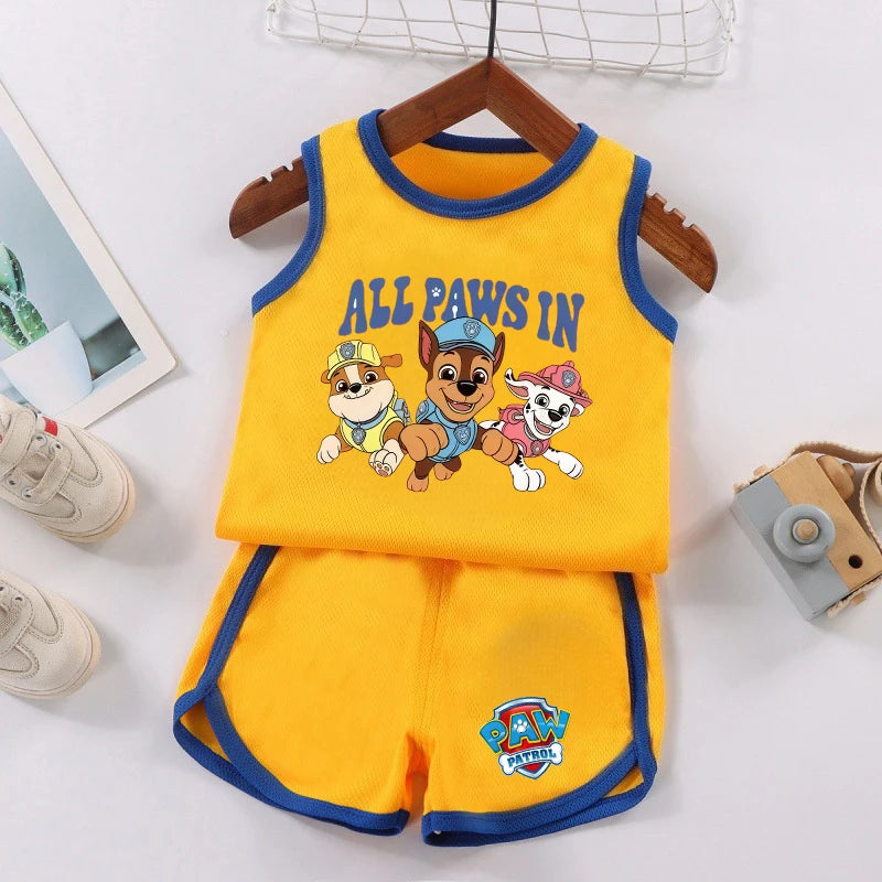 PAW Patrol Kids Soccer Jersey Set - Colorful Sleeveless Sportswear Training Outfit