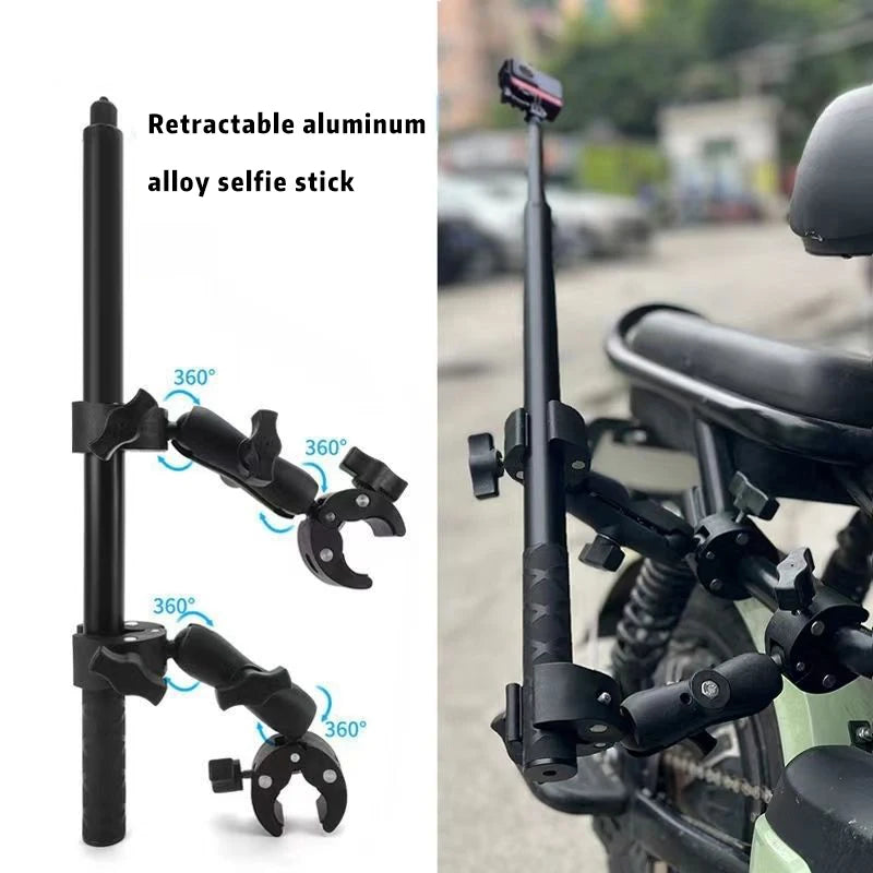 Motorcycle Panoramic Selfie Stick for Insta360 One X2/X3, Monopod Handlebar Mount Bracket, Compatible with GoPro Max Hero 11 Accessories
