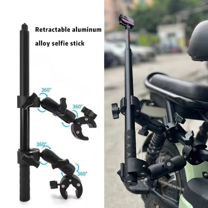 Motorcycle Panoramic Selfie Stick for Insta360 One X2/X3, Monopod Handlebar Mount Bracket, Compatible with GoPro Max Hero 11 Accessories