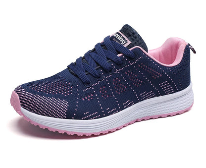 Women's Lightweight Lace-Up Flats – Fashionable Round Toe Nurse Sneakers, Comfortable Walking Shoes, Plus Size Available