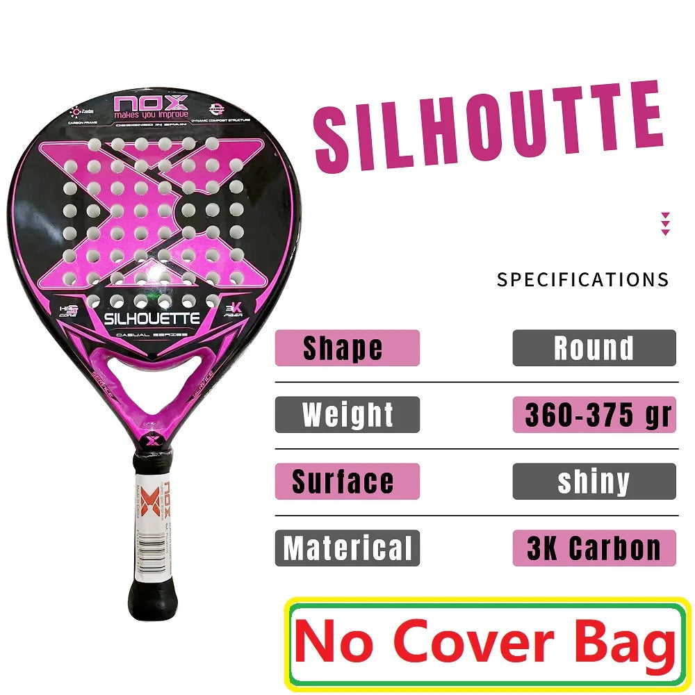NOX Padel Tennis Racket - Carbon Fiber Diamond-Shaped EVA Sports Racquet