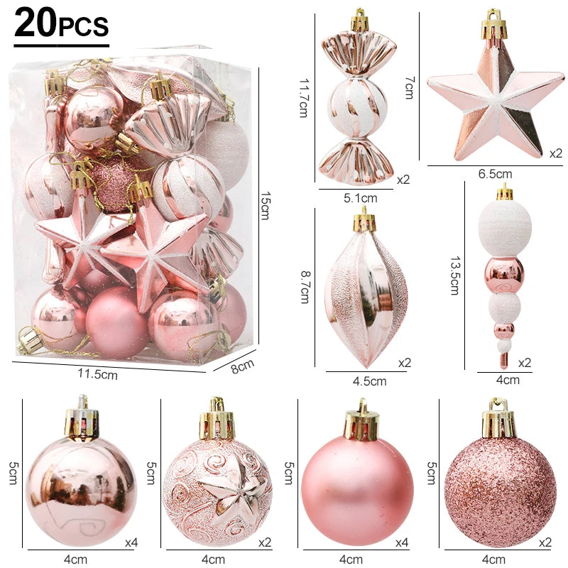 Red Christmas Tree Ball & Candy Cane Ornament Set – Large Hanging Pendants for Holiday Home Decor 2024