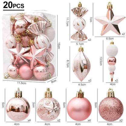 Red Christmas Tree Ball & Candy Cane Ornament Set – Large Hanging Pendants for Holiday Home Decor 2024