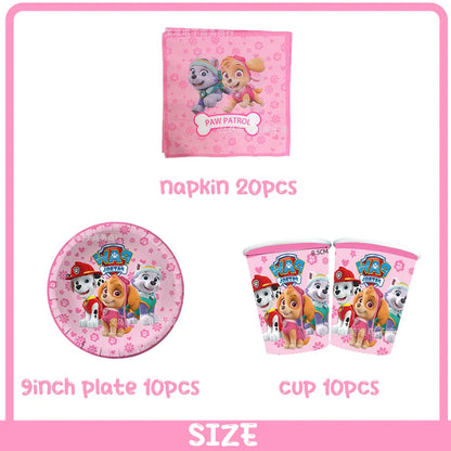 PAW Patrol Skye Pink Birthday Party Decorations Set – Foil Balloon Backdrop, Disposable Tableware & Baby Shower Supplies for Girls Kids Gifts