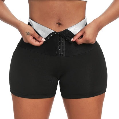 Women Sauna Sweat Pants Body Shaper Shorts – Slimming Waist Trainer Tummy Control Leggings for Weight Loss & Gym