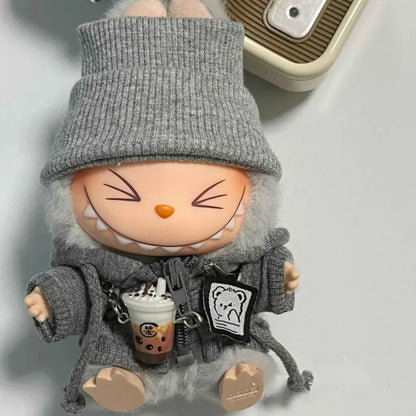 Labubu V1/V2/V3 Sportswear Sweatshirt Jacket – Casual Hoodie Outfit for Mini Labubu Dolls Accessories