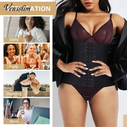 Vensslim XS-3XL Women’s Waist Trainer Belt – 3-Segment Underbust Tummy Cincher Corset Shapewear for Hourglass Slimming